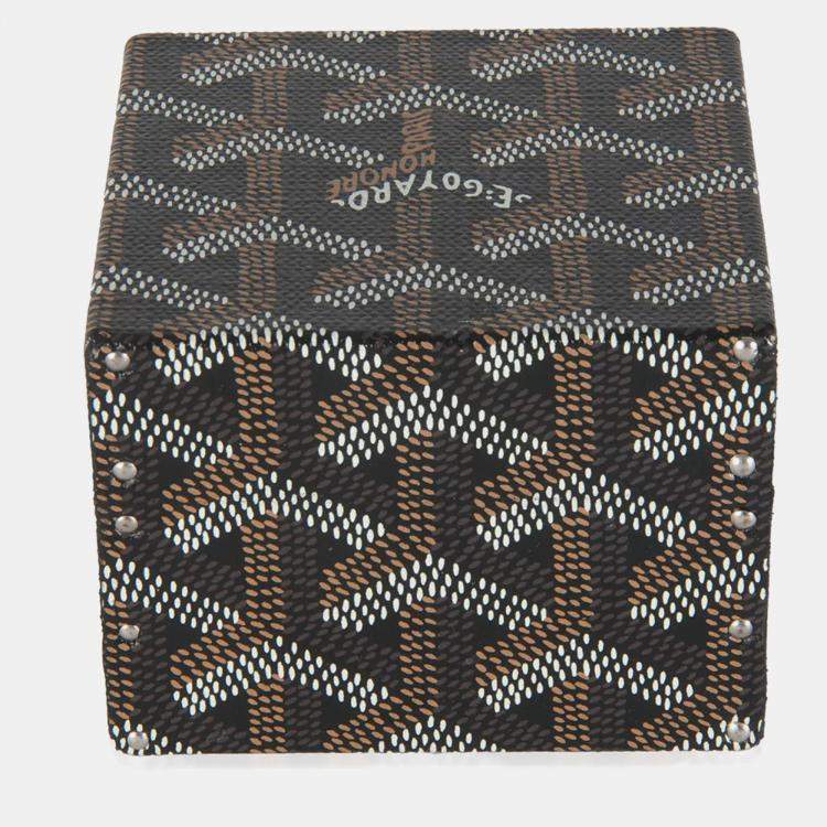 Pre Owned Goyard Black Goyardine Canvas Regence Mini Trunk 