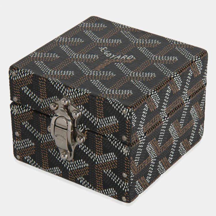 Pre Owned Goyard Black Goyardine Canvas Regence Mini Trunk 