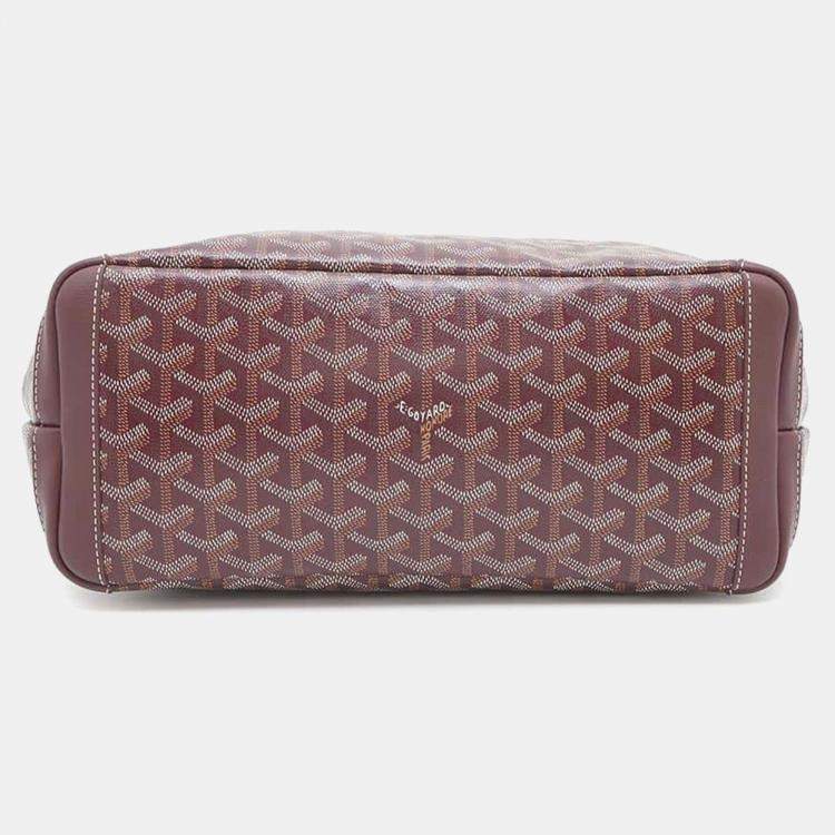 Pre Owned Goyard Burgundy PVC Leather Artois PM Tote Bag