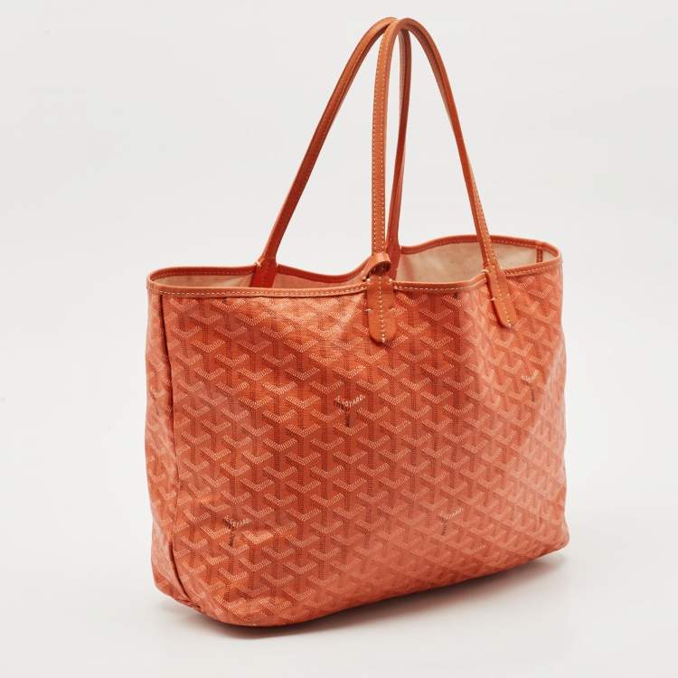 Pre Owned Goyard Orange Goyardine Coated Canvas Saint Louis PM Tote
