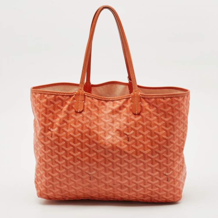 Pre Owned Goyard Orange Goyardine Coated Canvas Saint Louis PM Tote
