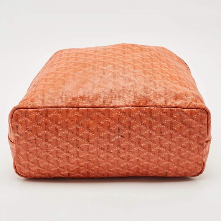 Pre Owned Goyard Orange Goyardine Coated Canvas Saint Louis PM Tote