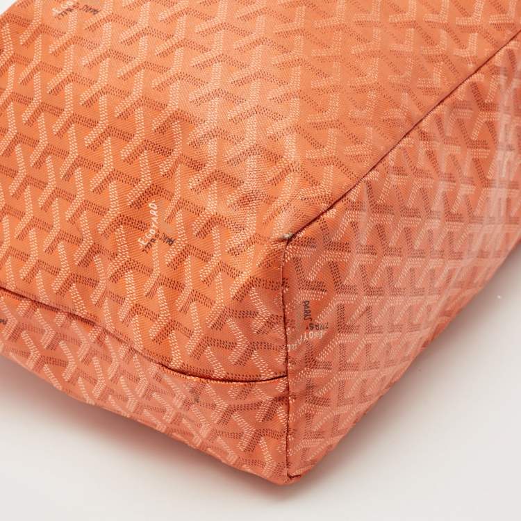 Pre Owned Goyard Orange Goyardine Coated Canvas Saint Louis PM Tote