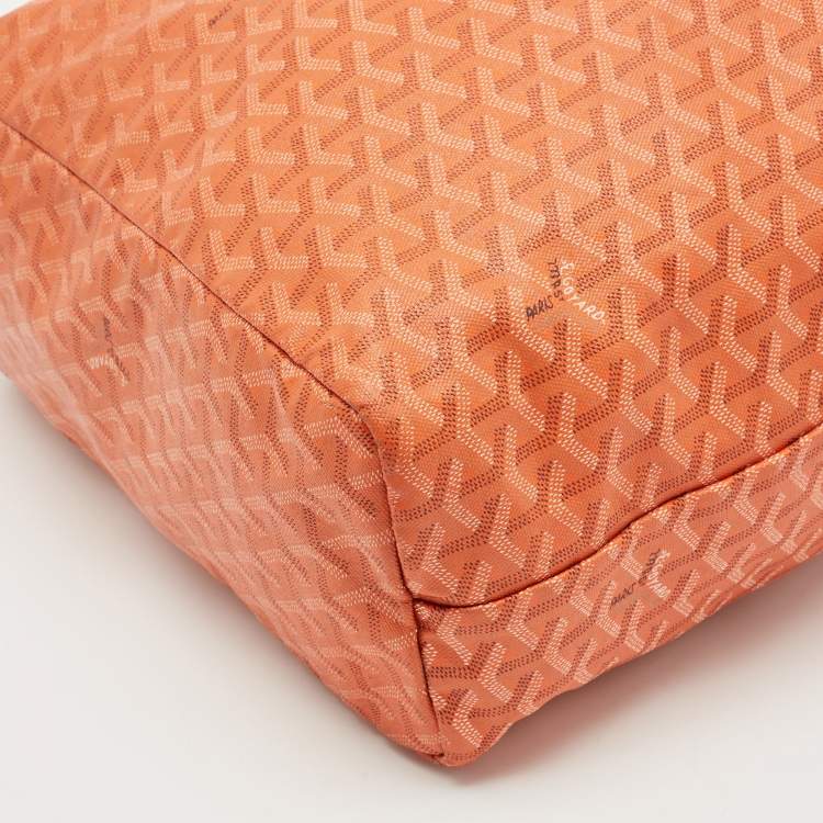 Pre Owned Goyard Orange Goyardine Coated Canvas Saint Louis PM Tote
