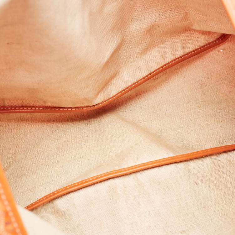Pre Owned Goyard Orange Goyardine Coated Canvas Saint Louis PM Tote