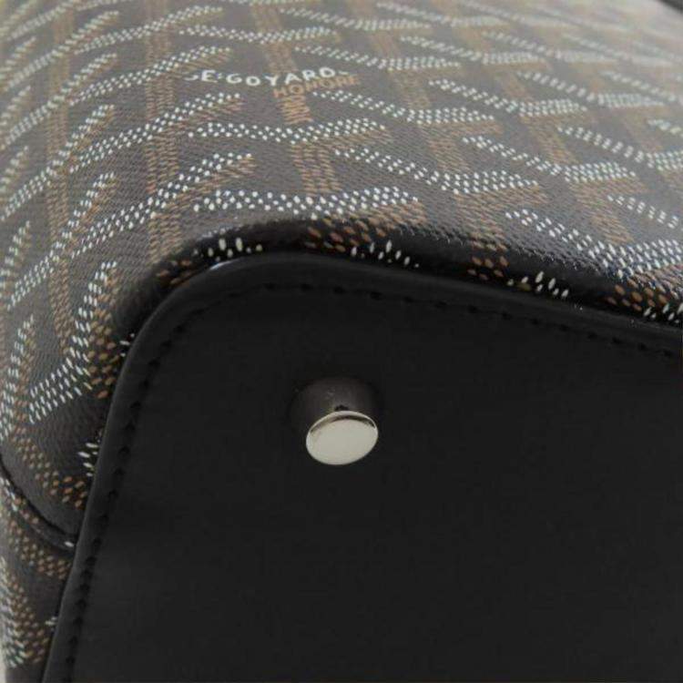 Pre Owned Goyard Black Coated Canvas Marie Galante PM Tote Bag