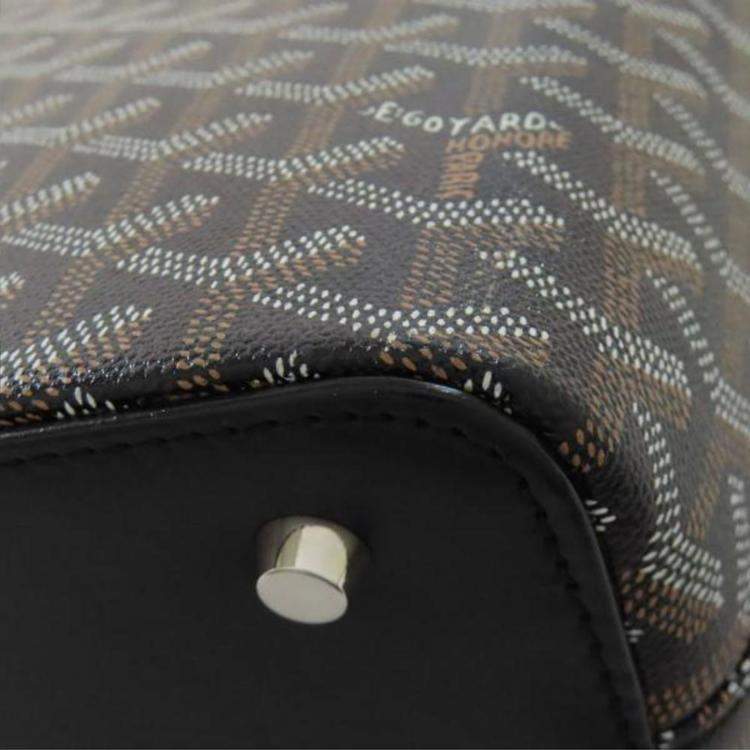 Pre Owned Goyard Black Coated Canvas Marie Galante PM Tote Bag