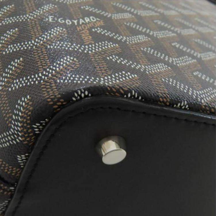 Pre Owned Goyard Black Coated Canvas Marie Galante PM Tote Bag