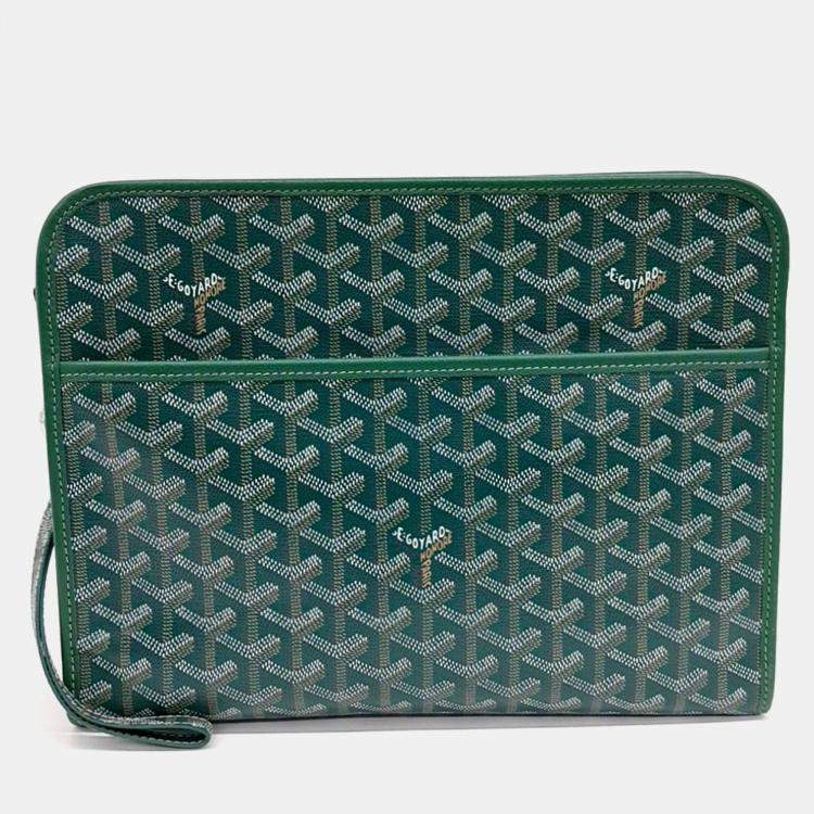 Pre Owned Goyard Green PVC Juvance GM bag