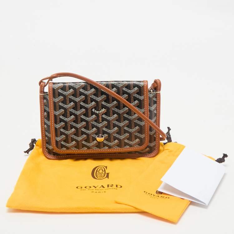 Pre Owned Goyard Brown Goyardine Coated Canvas and Leather Plumet Crossbody Bag