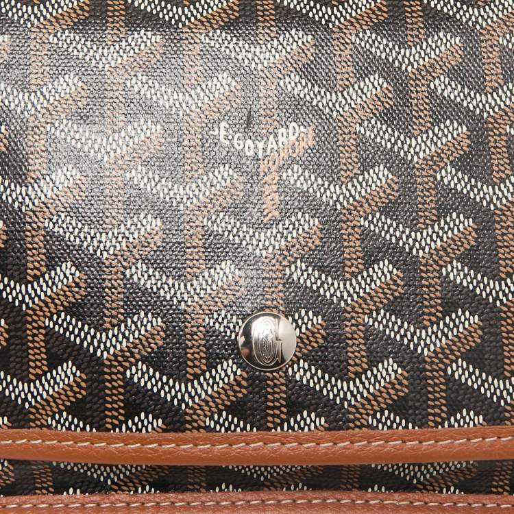 Pre Owned Goyard Brown Goyardine Coated Canvas and Leather Plumet Crossbody Bag