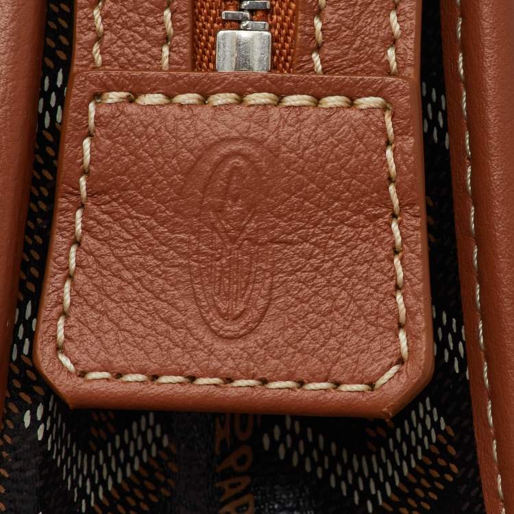Pre Owned Goyard Black/Brown Goyardine Coated Canvas and Leather Jouvence MM Toiletry Pouch