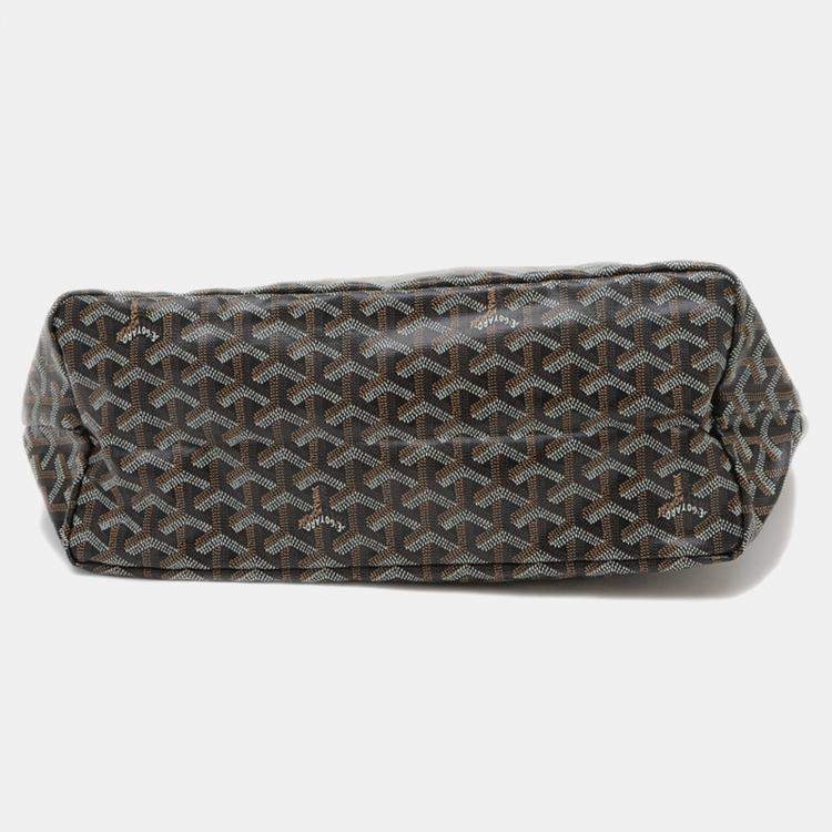 Pre Owned Goyard Black Canvas and Leather Saint Louis PM Tote Bag