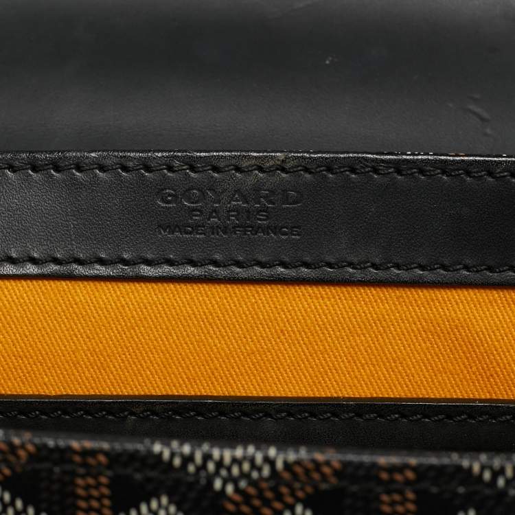 Pre Owned Goyard Black Goyardine Coated Canvas and Leather PM Saigon Top Handle Bag