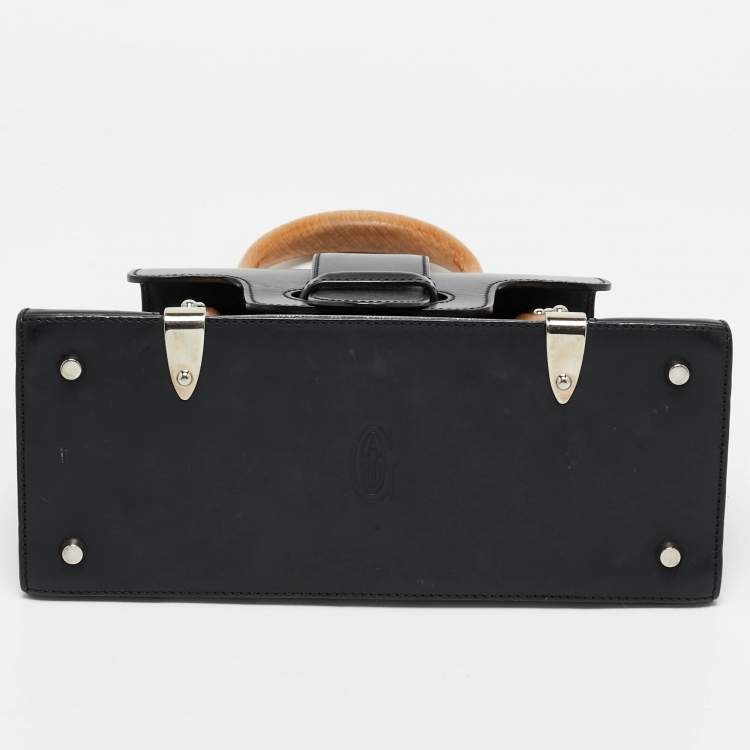Pre Owned Goyard Black Goyardine Coated Canvas and Leather PM Saigon Top Handle Bag