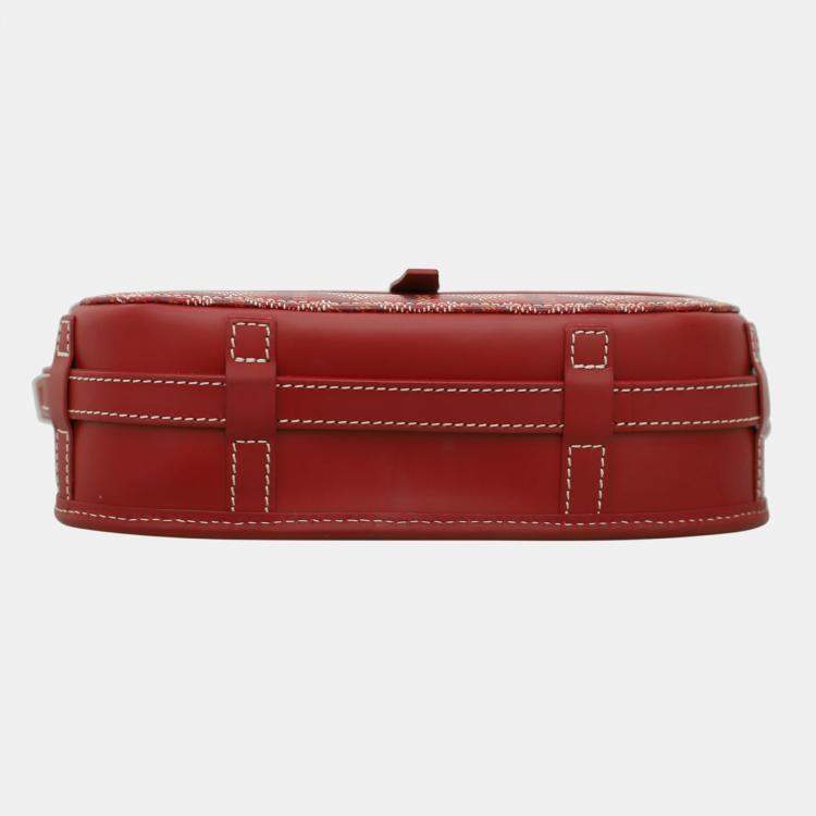 Pre Owned Goyard Red Coated Canvas Belvedere PM Bag