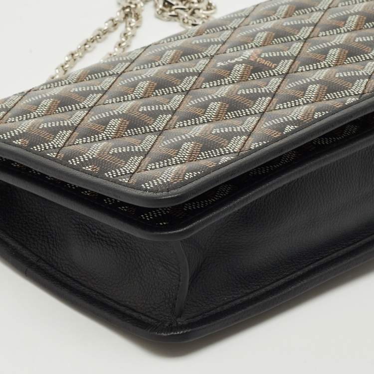 Pre Owned Goyard Black Goyardine Coated Canvas Alexandre III Shoulder Bag