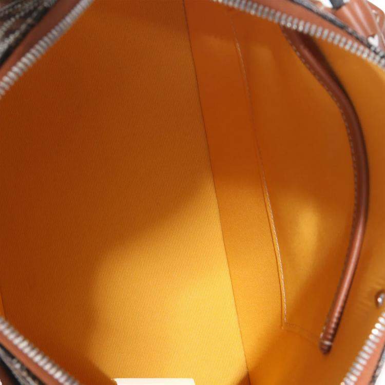 Pre Owned Goyard Tan Black Goyardine Canvas Mini Vendome bag