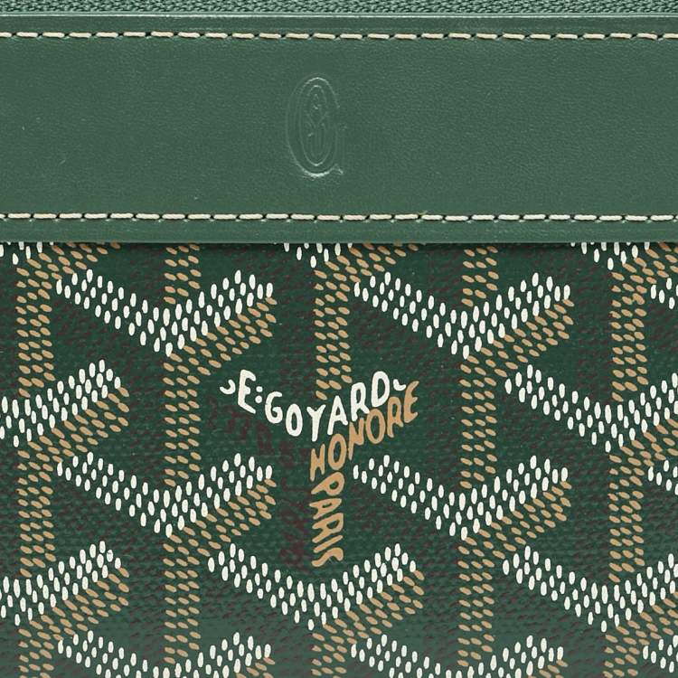 Pre Owned Goyard Green Goyardine Coated Canvas and Leather Matignon PM Wallet