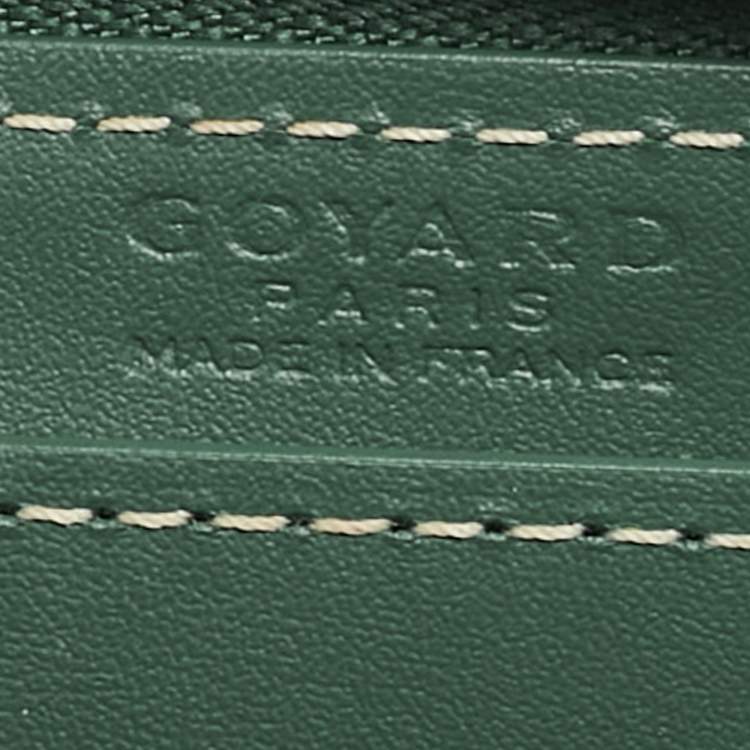 Pre Owned Goyard Green Goyardine Coated Canvas and Leather Matignon PM Wallet