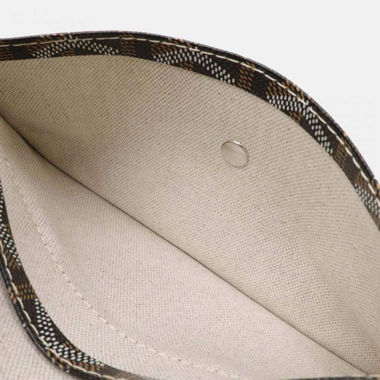 Pre Owned Goyard Saint Louis PM Black Brown Coated Canvas Tote Bag