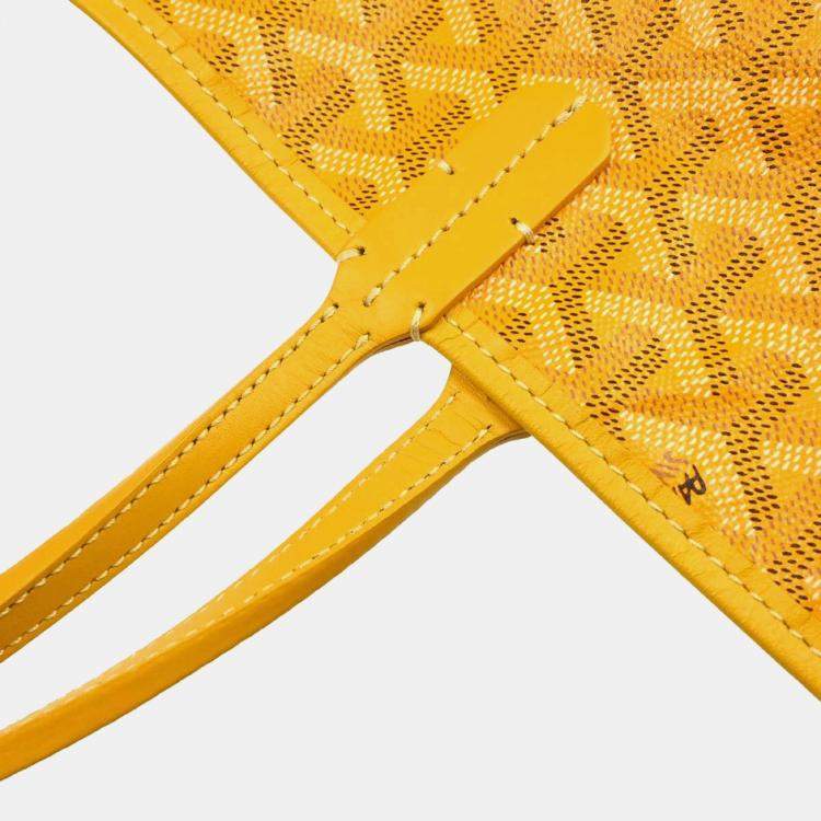 Pre Owned Goyard St.Louis PM Yellow Canvas Tote Bag