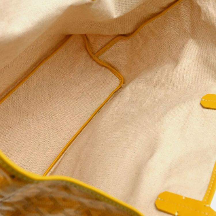 Pre Owned Goyard St.Louis PM Yellow Canvas Tote Bag