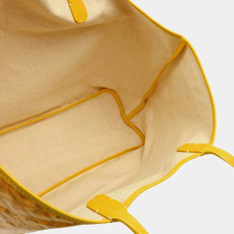 Pre Owned Goyard St.Louis PM Yellow Canvas Tote Bag