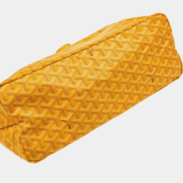 Pre Owned Goyard St.Louis PM Yellow Canvas Tote Bag
