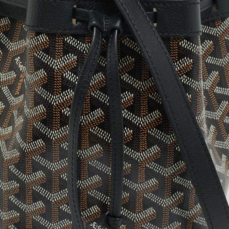 Pre Owned Goyard Black Goyardine Coated Canvas and Leather Flot Bucket Bag