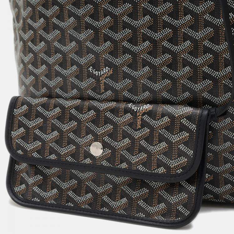 Pre Owned Goyard Saint Louis PM Goyardine Canvas Black Tote Bag 