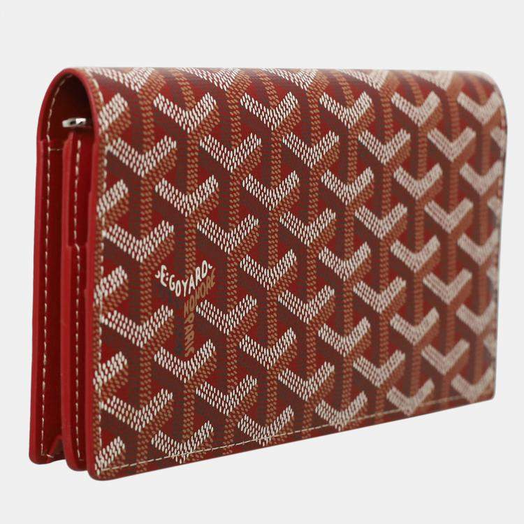 Pre Owned Goyard Richelieu Red Long Wallet