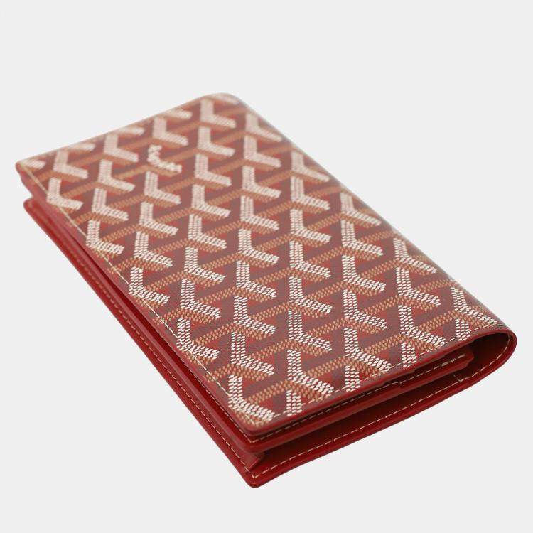 Pre Owned Goyard Richelieu Red Long Wallet