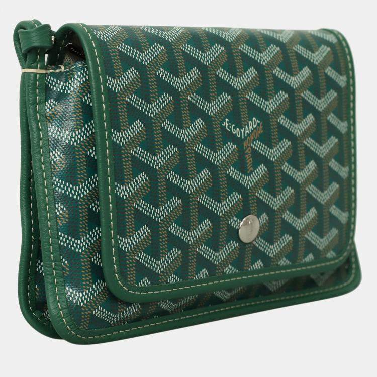 Pre Owned Goyard Green Plumet Pocket Wallet