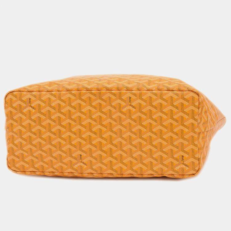 Pre Owned Goyard Saint Louis PM Yellow Goyardine Canvas Tote Bag