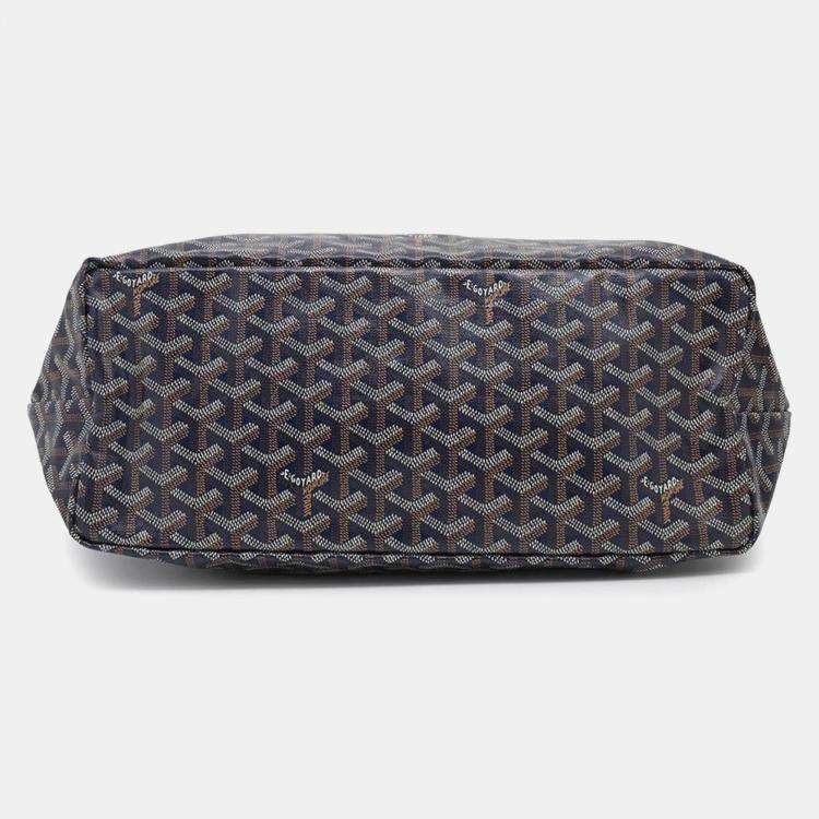 Pre Owned Goyard Saint Louis PM Navy Canvas Tote Bag