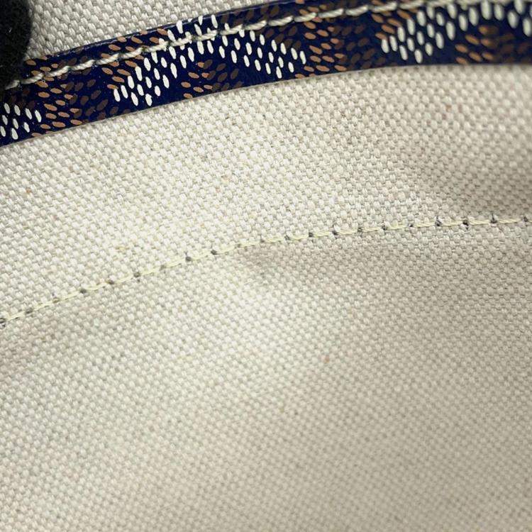 Pre Owned Goyard Saint Louis PM Navy Canvas Tote Bag