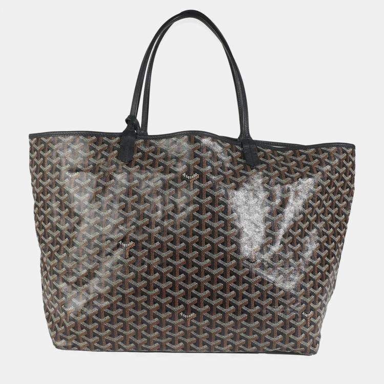 Pre Owned Goyard Black Goyardine Canvas French Bulldog Saint Louis GM