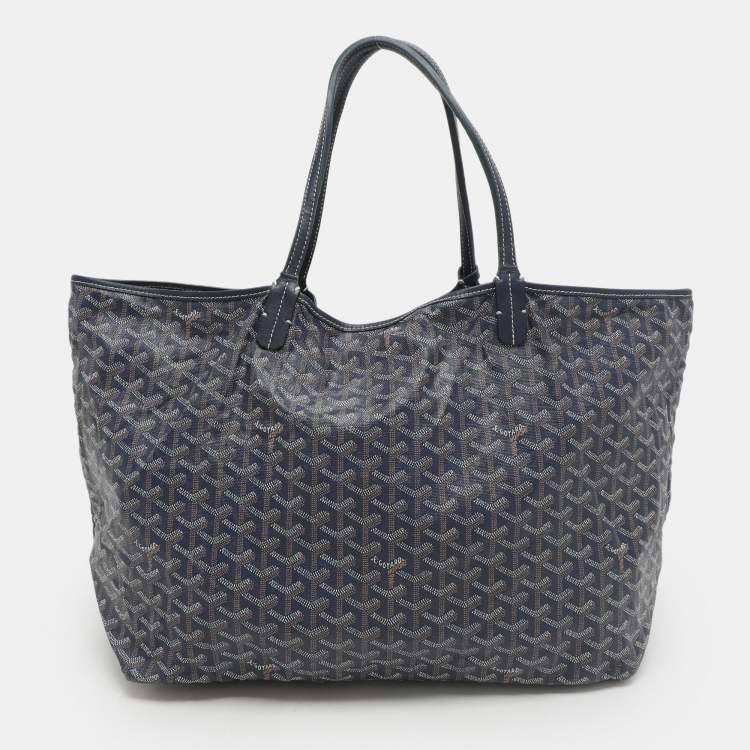 Pre Owned Goyard Blue Goyardine Canvas Saint Louis GM Bag