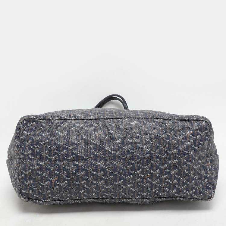 Pre Owned Goyard Blue Goyardine Canvas Saint Louis GM Bag