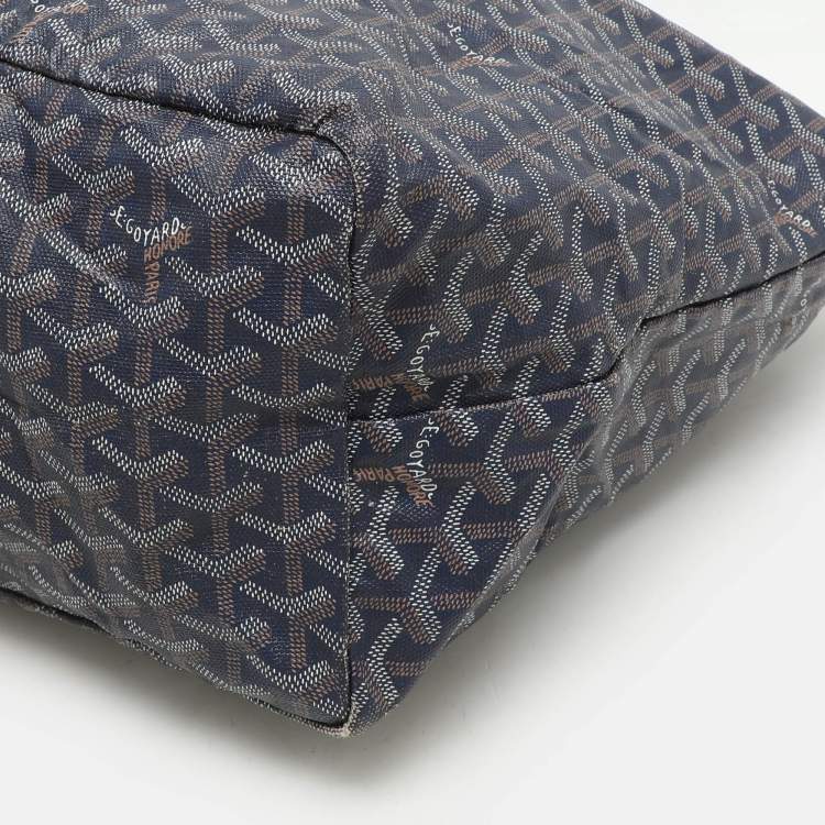 Pre Owned Goyard Blue Goyardine Canvas Saint Louis GM Bag