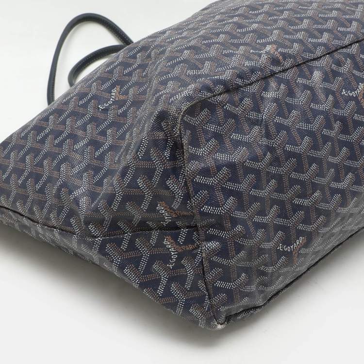 Pre Owned Goyard Blue Goyardine Canvas Saint Louis GM Bag