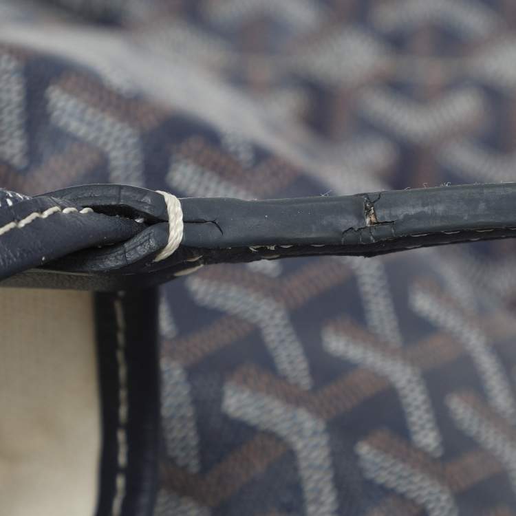 Pre Owned Goyard Blue Goyardine Canvas Saint Louis GM Bag