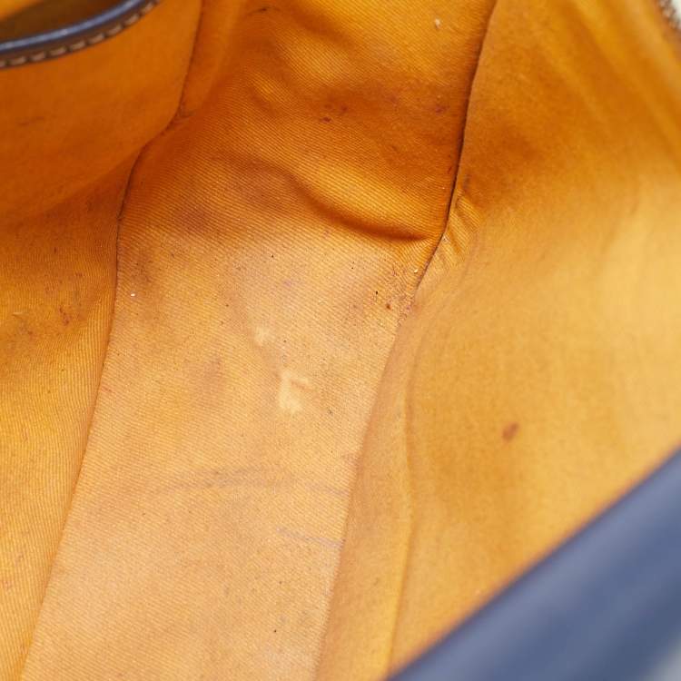 Pre Owned Goyard Blue Goyardine Coated Canvas and Leather Belvedere MM Saddle Bag