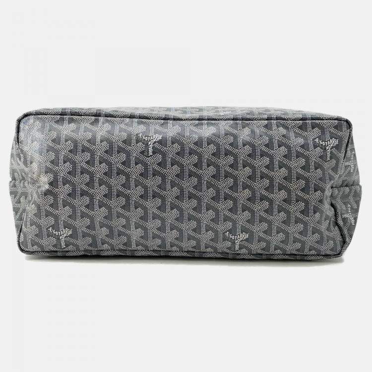 Pre Owned Goyard Saint Louis PM Gray PVC Leather Tote Bag