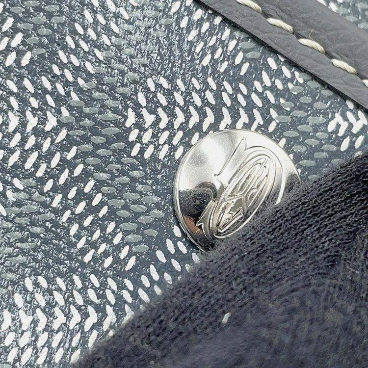 Pre Owned Goyard Saint Louis PM Gray PVC Leather Tote Bag