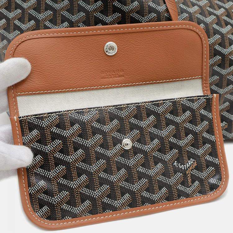Pre Owned Goyard Saint Louis PM Brown Goyardine Canvas Tote Bag