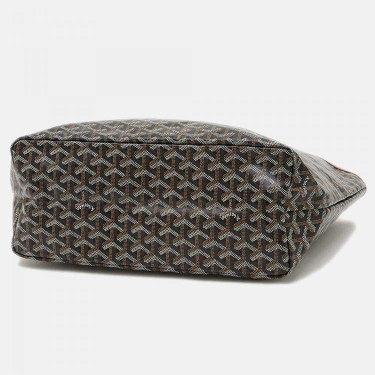 Pre Owned Goyard Saint Louis PM Brown Goyardine Canvas Tote Bag