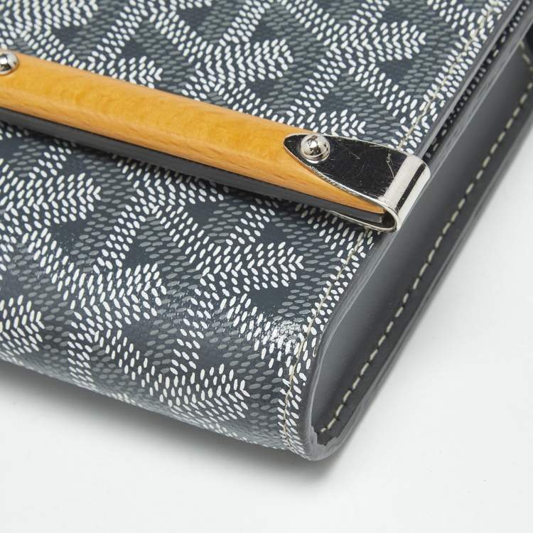 Pre Owned Goyard Grey Goyardine Coated Canvas and Leather Mini Monte Carlo Case