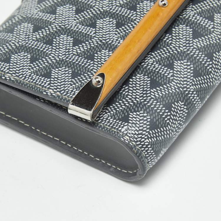 Pre Owned Goyard Grey Goyardine Coated Canvas and Leather Mini Monte Carlo Case